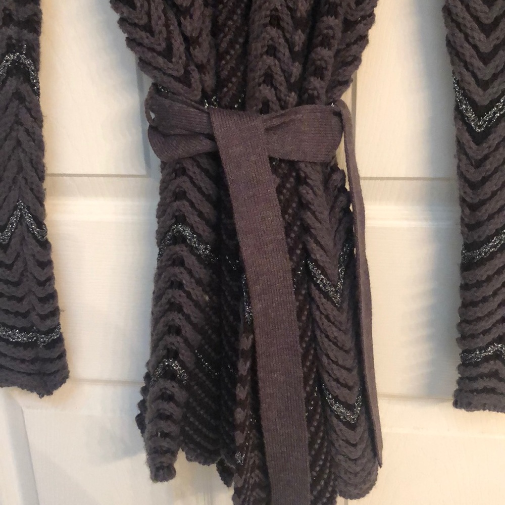 Inc Black Gray Silver Patterned Sweater Large - image 6